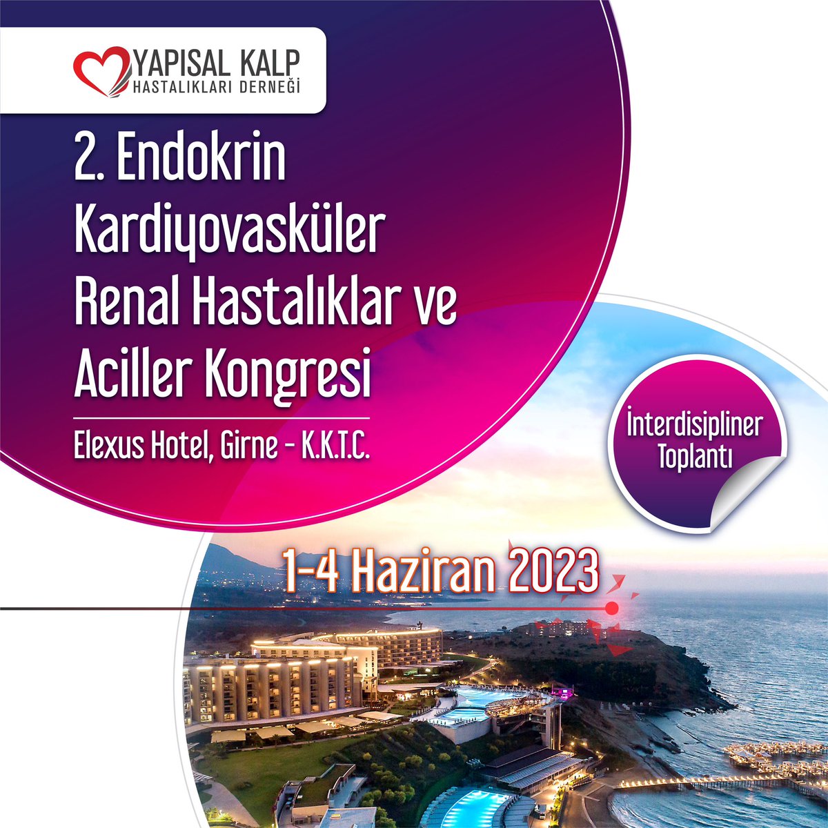 yapisal_kalp's tweet photo. ⭐️EKRA 2023
📍Elexus Hotel, K.K.T.C
🗓1-4 Haziran
#ekra2023 #kayit #yapisalkalp #endokrin #kardiyvaskuler #renal #acil #kongre #egitim #interdisipliner #toplanti #haziran #kibris #kardiyoloji #aciltip #endokronoloji #dahiliye #nefroloji #kktc https://t.co/VifNf1XuQR