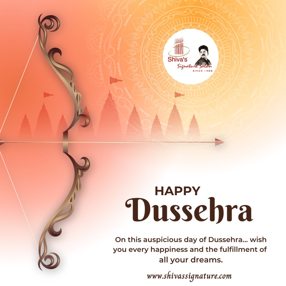 ShivasSignature's tweet photo. On this auspicious day of Dussehra… wish you every happiness and the fulfillment of all your dreams.
From the Team of 
@shivassignature / @shivassalute 

#happydussehra #dussehra2022 #dussehra #vijayadashami #shivassignature #shivassalute https://t.co/FFmCi0kNcT