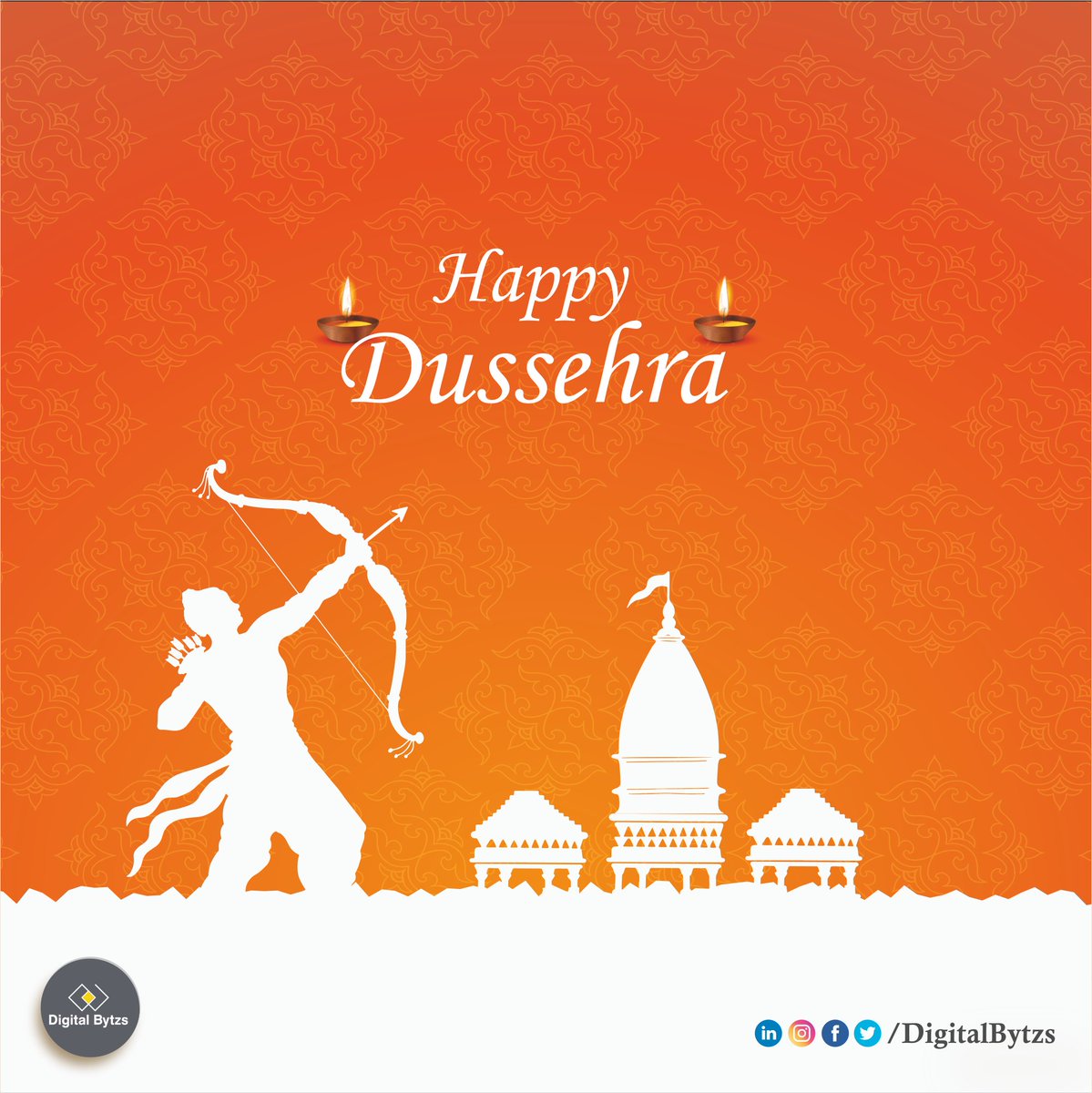DigitalBytzs's tweet photo. Celebrate the victory of the forces of good over evil. Let us celebrate this auspicious day to begin new things in life. Happy Dussehra!

#DigitalBytzs #dussehra #dussehrafestival #dussehra2022 #digitalmarketing #digitalmarketingservices #webdevelopment https://t.co/sbVfD9AszL