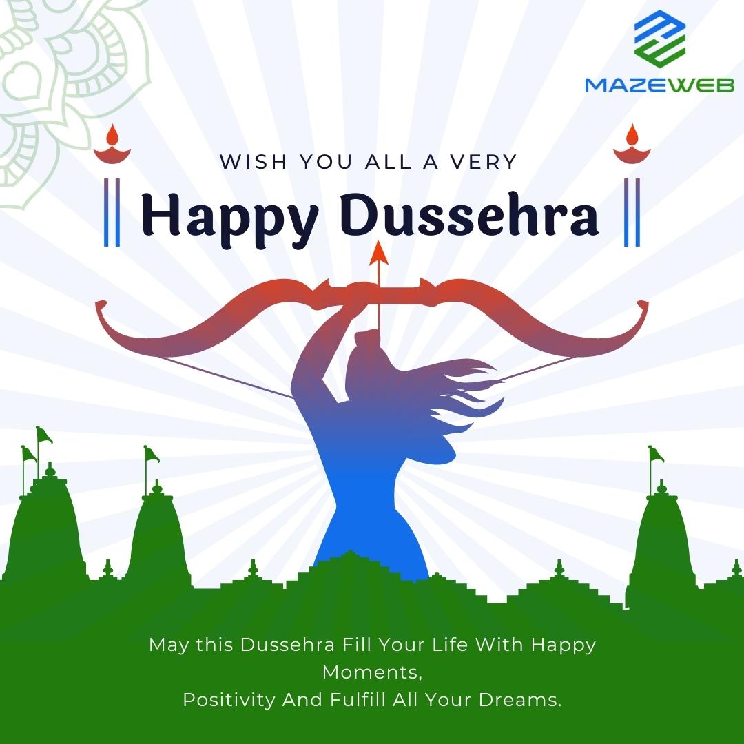 mazewebtech's tweet photo. Team Mazeweb wishes you all a very Happy Dussehra, may your path be lit by light, strength and fortune. Wishing you an your family an auspicious Dussehra.

#Twitter #Explore #Dussehra  #Trending #JaiShreeRam https://t.co/qK6qrBCF3x