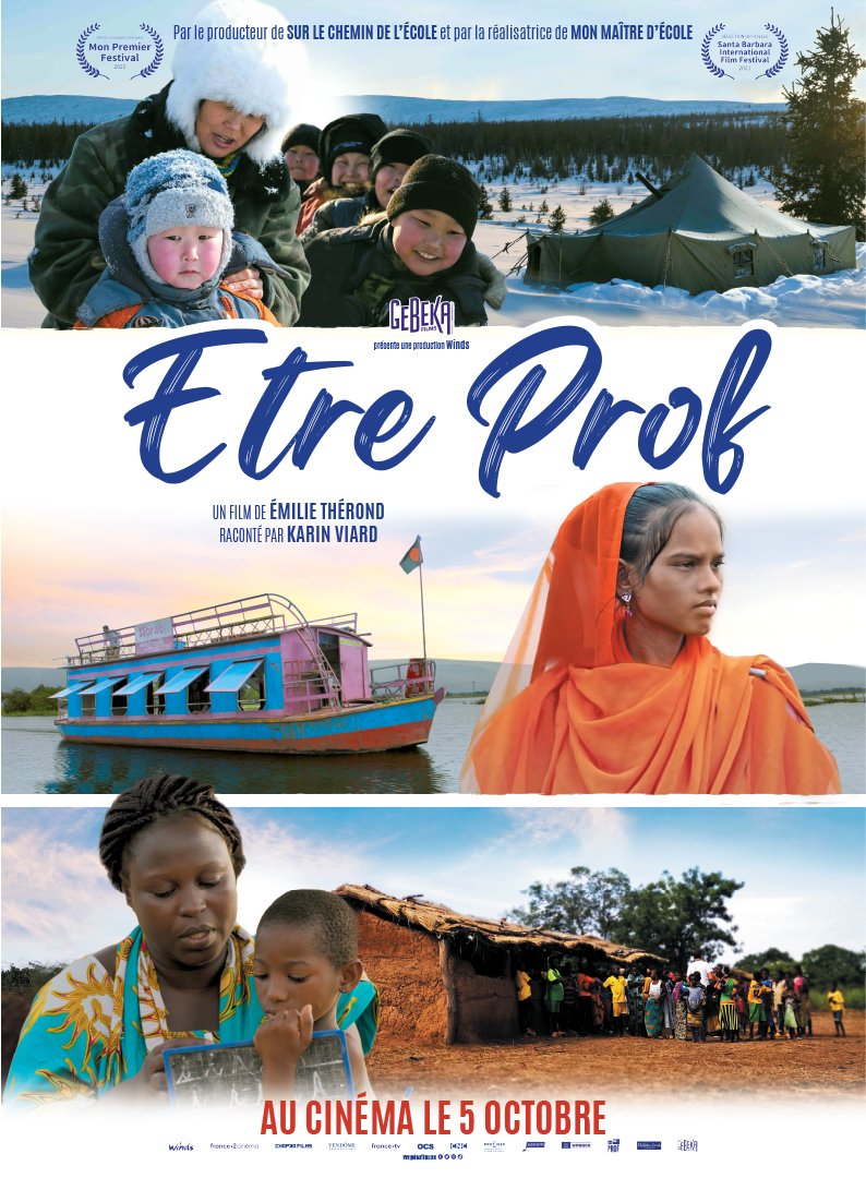 En cette #JournéeMondialeDesEnseignants, découvrez le film « Être prof » !

Touchant &amp; inspirant, ce film dont l’UNESCO est partenaire présente 3 enseignantes déterminées qui s’emploient, en toutes circonstances, à transmettre le savoir dans des régions reculées.

🎥 En salle !
