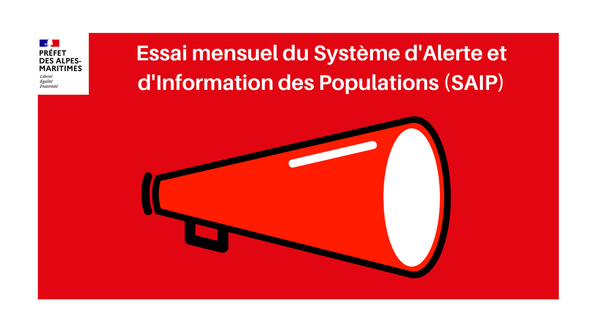 prefet06's tweet photo. ⚠📣le test mensuel des sirènes du Système d'Alerte et d'Information de la Population #SAIP dans le département des #AlpesMaritimes aura lieu aujourd’hui à 12h15 🔊
Ci-dessous la liste des 44 sirènes SAIP du département
➡️https://t.co/CNxgFsQyTw https://t.co/bW2Wm1Jktk