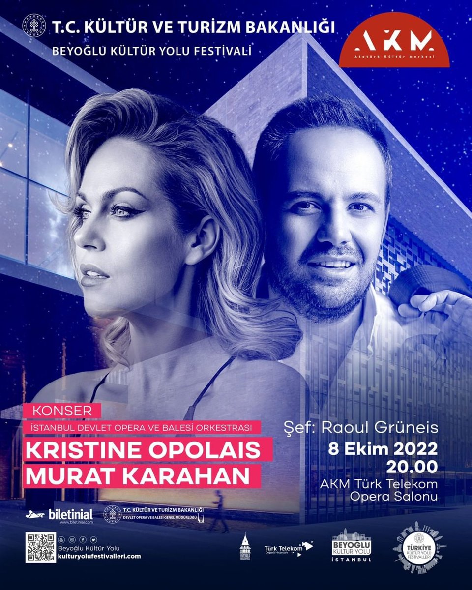 Opera Bale İstanbul (@idobaleistanbul) on Twitter photo ・・・
・・・
Letonyalı opera sanatçısı Kristine Opolais ile Devlet Opera ve Balesi genel müdürü ve genel sanat yönetmeni Tenor Murat Karahan’ın yer alacağı konserde, eşsiz opera aryaları seyircilerle buluşacak. 🎵
Biletler <a href="/biletinial/">Biletinial</a> üzerinden satışta! ・・・
・・・
Letonyalı opera sanatçısı Kristine Opolais ile Devlet Opera ve Balesi genel müdürü ve genel sanat yönetmeni Tenor Murat Karahan’ın yer alacağı konserde, eşsiz opera aryaları seyircilerle buluşacak. 🎵
Biletler <a href="/biletinial/">Biletinial</a> üzerinden satışta!