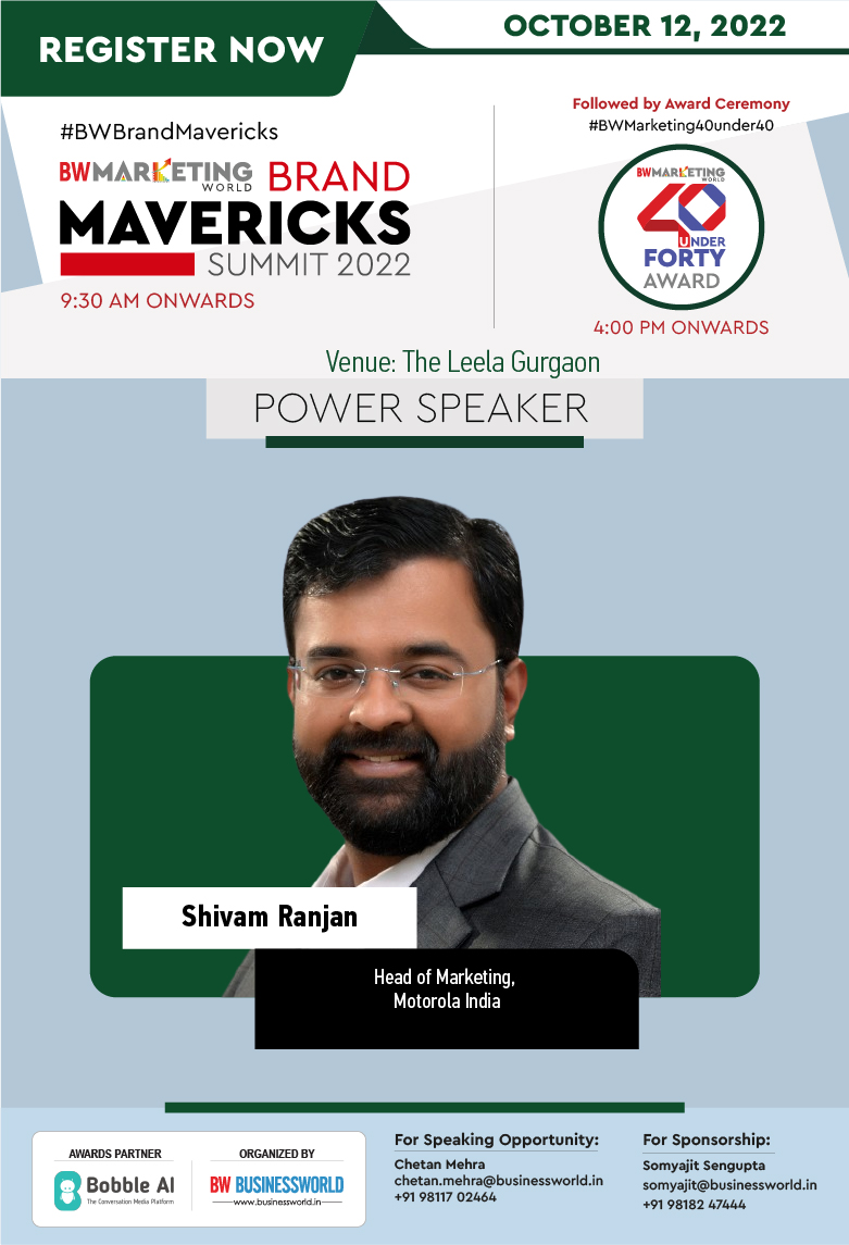 Delighted to be a part of the #BWBrandMavericks Summit 2022 organized by <a href="/BWBusinessworld/">BW Businessworld</a> on 12th October, along with Industry Leaders from Nestle, Uber, Perfetti, Cremica and many more - Followed by BW Marketing World 40 under 40 Awards Ceremony. #marketing #leaders