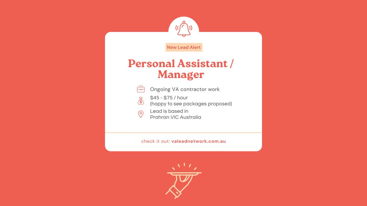🕺 Help this lead share the art of tap dance across the world. They are looking for a 2IC and someone who can help them execute their big ideas!

📍 You must be based in Australia to apply. 

🌐 View the full role brief: valeadnetwork.com.au

#obm #virtualassistantwanted