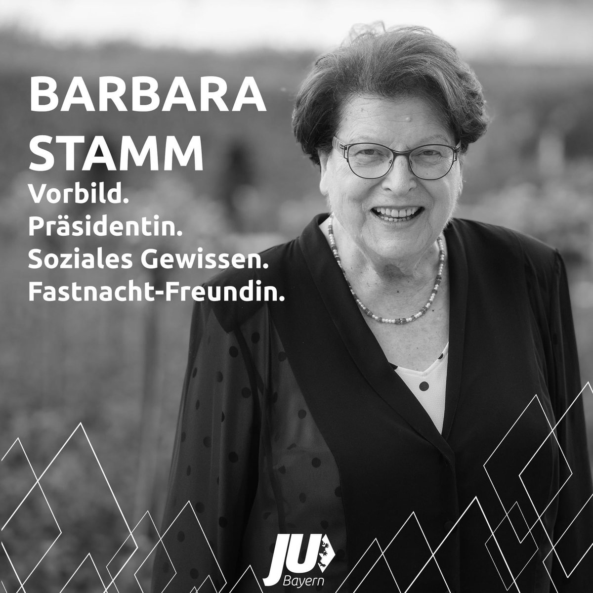 jubayern's tweet photo. Mit Barbara #Stamm verliert Bayern eine große Demokratin und die CSU einen kritischen Geist. Möge Sie in Frieden ruhen! https://t.co/7suC0O8uvK
