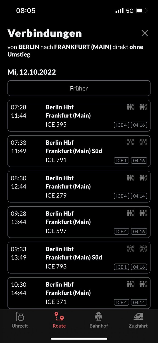 StromschlagYT's tweet photo. Hey @DB_Bahn Bitte, bitte fügt in den neuen #NextDBNavigator Infos zum Zugtyp hinzu! Das ist enorm hilfreich + ne relevante Info, ob man mit einem sehr bequemen ICE4 mit guter Connectivity fahren wird oder nicht! Siehe App „Bahn“, da bekommt man die Info! https://t.co/FdhTC6Bc3G https://t.co/8T1svkMa5r