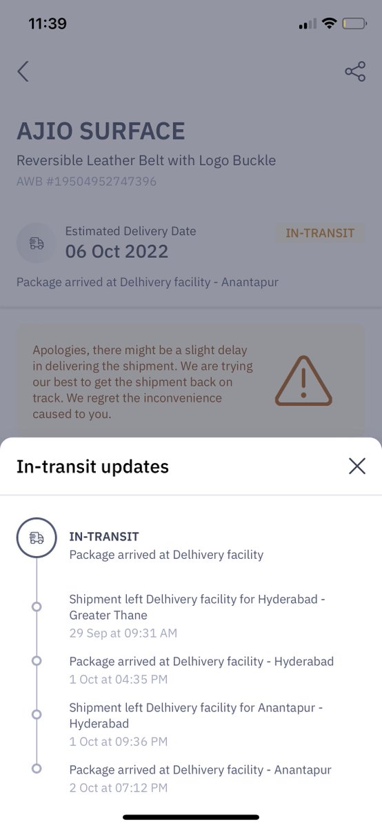 nachikethareddy's tweet photo. @help_delhivery @delhivery  @AJIOLife worst service i have ever experienced do u guys even have intention to deliver the package 
It is promised on 3rd oct but changing delivery dates daily

Tracking id 19504952747396 https://t.co/lPtoHz7Tc1