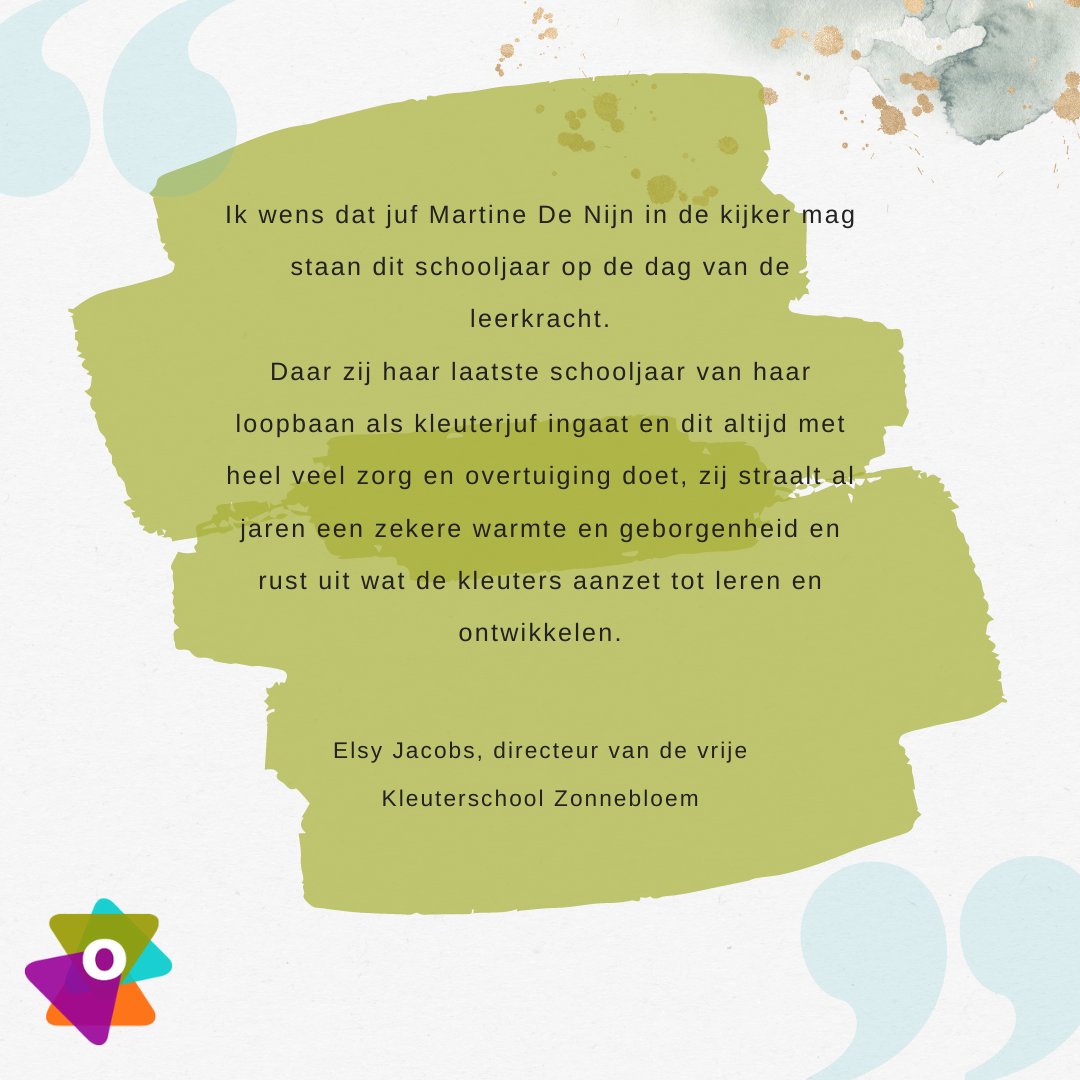Op de #dagvandeleraar plaatsen we bezielde en bezielende leraren voor het voetlicht. We danken jou voor je inzet en engagement ten bate van je leerlingen!

Of, met de woorden van collega's:
