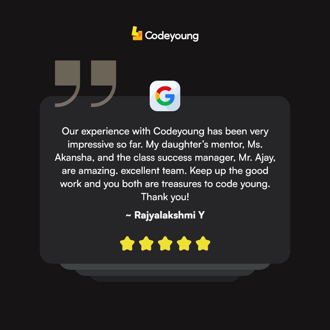 We feel really grateful for these awesome reviews!🤗

#coding #coders #codingkids #howtocode #learncoding #codingdesign #programming #programmer #programmerlife #codinglife #programmers #coderalbum #coderpower #codingdesign #parents #reviews #positive #learn #learning