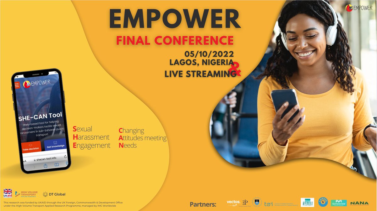 empower_afr's tweet photo. The #EMPOWER final conference is about to start! You can join online using the link below. The first session will start at 10:00am CET and will focus on project outcomes and key insights on #sexualharassment in #publictransport!

Join live conference here: https://t.co/RS1BjJAh5N https://t.co/kTSbRfyNau