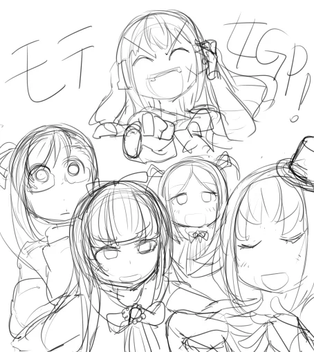清書間に合わなそうなのでラフだけど
応援イラスト!今日は楽しみー!

#モテ女GP 