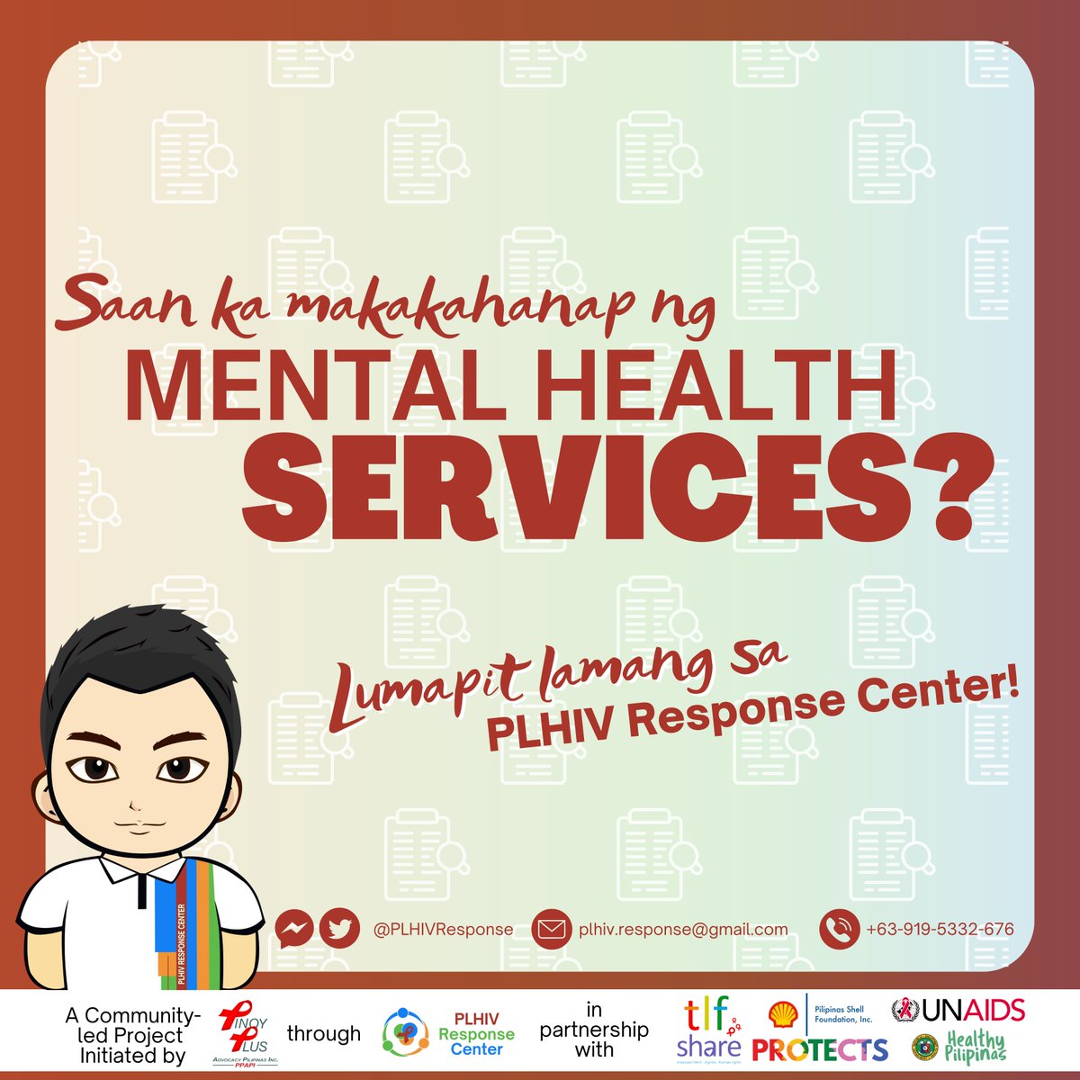 PLHIVResponse's tweet photo. Ang PLHIV Response Center ay isa sa maaaring takbuhan kung mayroong mga sintomas ng mental health issues, dahil maaari ka nilang irefer sa mga ekspertong maaaring makatulong sayo.

#HIVmentalhealth #LearnWithPRC #PRCares #PRCPromotion #ResponseCenter #HealthyPilipinas https://t.co/Q3IbbZEvly
