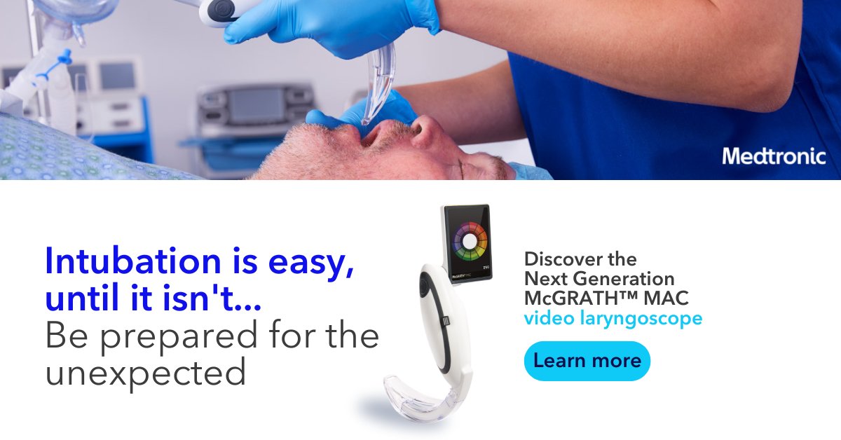 MDT_RMS_EMEA's tweet photo. The New McGrath™ MAC Video Laryngoscope: enhanced features and a more robust design to support routine use in OR &amp; ICU.
Designed for the durability of multiple uses a day. 

Sign-up for our exclusive offer: https://t.co/Pd7zb4BqKz

#surgery #patientsafety #airwaymanagement https://t.co/JYvTy0T7Sw