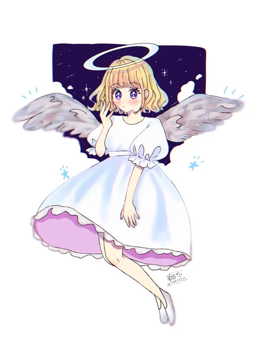 #天使の日 1日遅れです…(最近の絵)これからもたくさんの天使ちゃんを描くぞ〜!! 