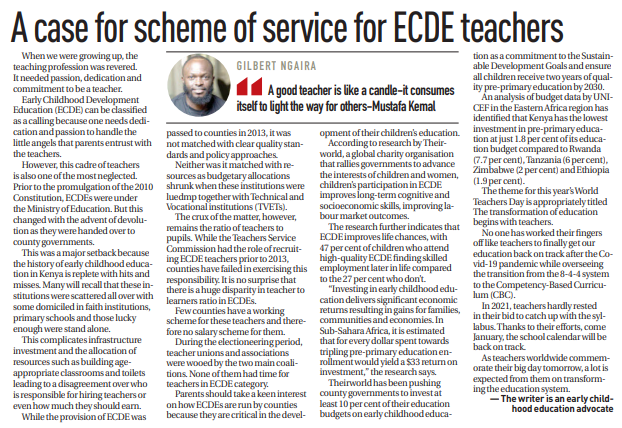 LivestreaMke's tweet photo. In a recent article, @gngaira notes teachers have been working harder than ever as schools recover from the pandemic while implementing a new curriculum. Read on as he makes the case for a scheme of service for #ECDE teachers: https://t.co/plsh6C1OH3 
#PushFor10 https://t.co/se4f8NXgTx