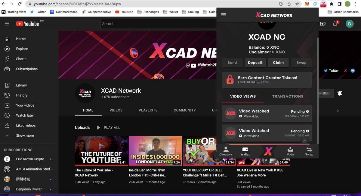 Tested the $XCAD #watch2earn plug-in, it was a seamless exp. I completely forgot the plug-in was on, just mins after starting the videos. This is the ultimate example of Web2 -> 3 conversion...we don't force Web 2 users to adapt, but we adapt to them. @XcademyOfficial
