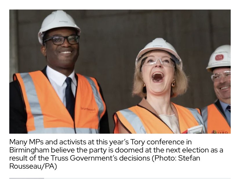 forresttdweller's tweet image. BREAKING NEWS!
Showing us their true colours. Wearing the iconic orange hi-viz, #Kwasi and #Liz are so excited to be in the same @JustStop_Oil block team today. Liz was heard shouting over her megaphone “fuck it, the tories are doomed anyway, if you can’t beat ‘em join ‘em” 🧡