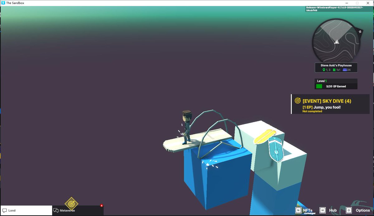 WangShu_16's tweet photo. @TheSandboxGame @steveaoki nice 
I just participated in the #SandboxAlphaS3Giveaway for a chance to win 500 SAND! Found the high diving board in @steveaoki's Playhouse, check out my screenshot below!
👇 https://t.co/HfTOaBTl14