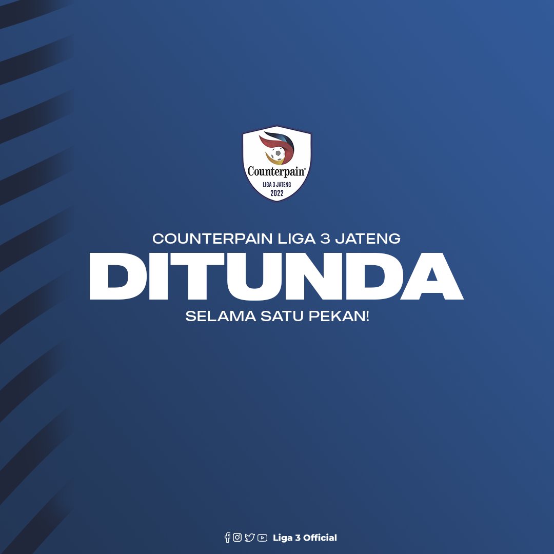 Dalam rapat darurat tersebut diputuskan untuk menunda sementara pelaksanaan Kompetisi Counterpain Liga 3 Jateng 2022 hingga 1 (satu) pekan ke depan. Selanjutnya terkait kelanjutkan kompetisi yang sudah berlangsung dua pekan ini, akan diberitahukan lebih lanjut