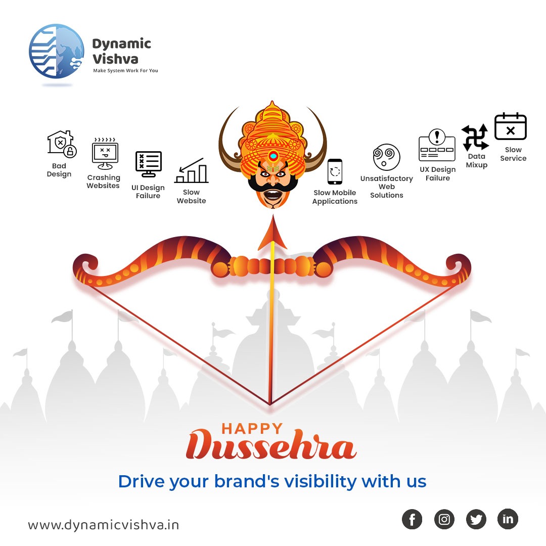 DynamicVishva's tweet photo. Wishing you peace and happiness, prosperity and success, goodness and joy on the auspicious occasion of Vijaya Dashami. Happy Dussehra to you and your family.
#dussehra #dussehra2022 #indian #festival #culture #lordrama #ravan  #TakeITEasy  #developer #design #website https://t.co/T8nGc4JESu