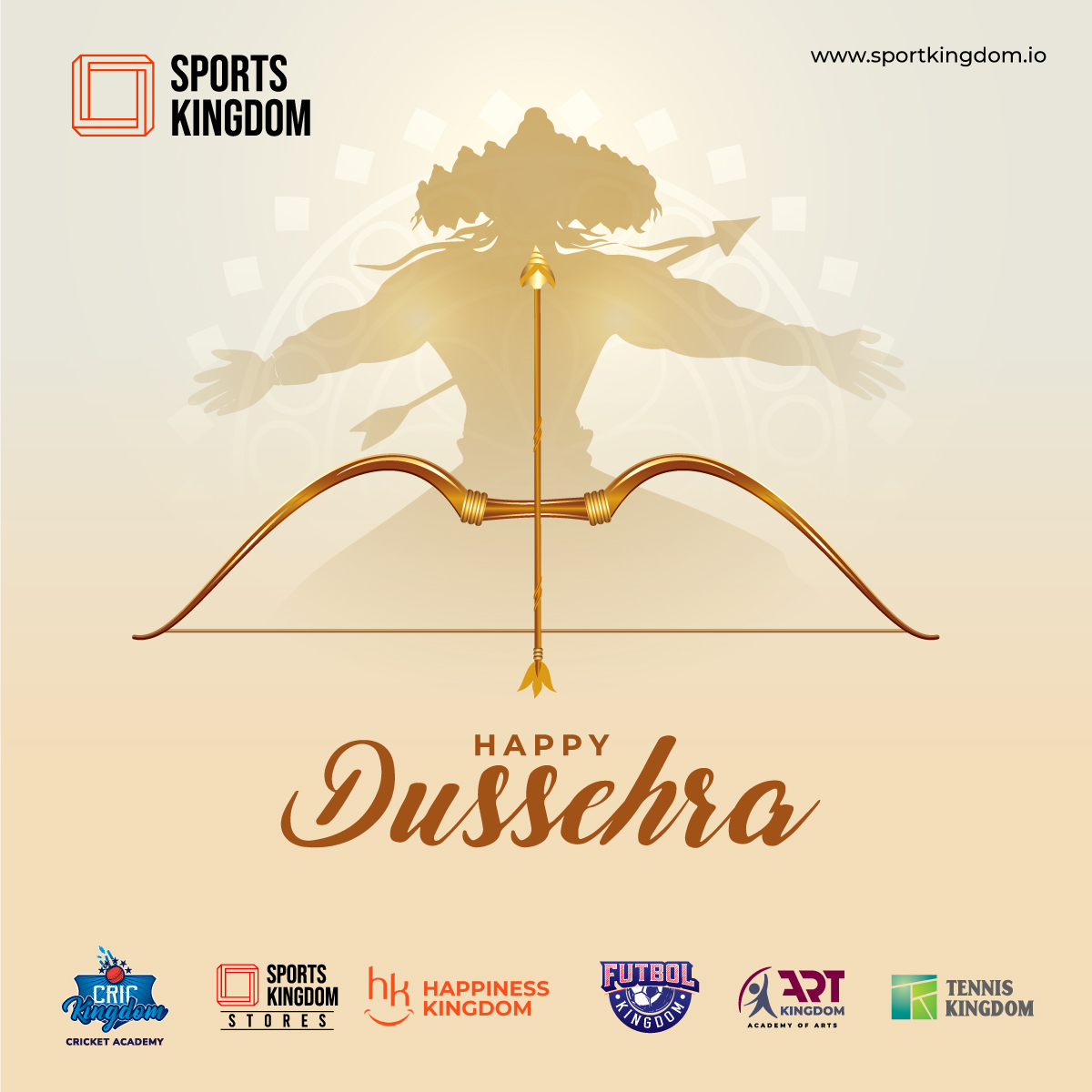 crickingdom's tweet photo. We wish you all a very happy Dussehra / Vijayadashami  #vijayadasahmi #dusshera💥 #sportskingdom #crickingdom #sportskingdomstores #happinesskingdom #futbolkingdom #tenniskingdom #artkingdom https://t.co/GCm4OQg8Vw
