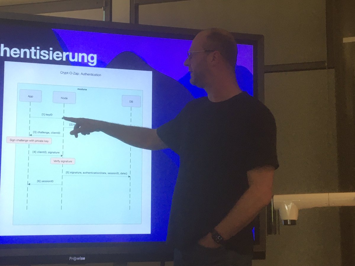 reneschoenfeldt's tweet photo. Ist Kryptografie „einfach“, wie es im Vortragstitel von Klaus Rodewig von @mod1sec heißt? Die Antwort gibt er in seinem Talk auf der #devSec22, wo er das Thema am Beispiel einer mobilen App vorstellt. https://t.co/wCVhdvxJTQ