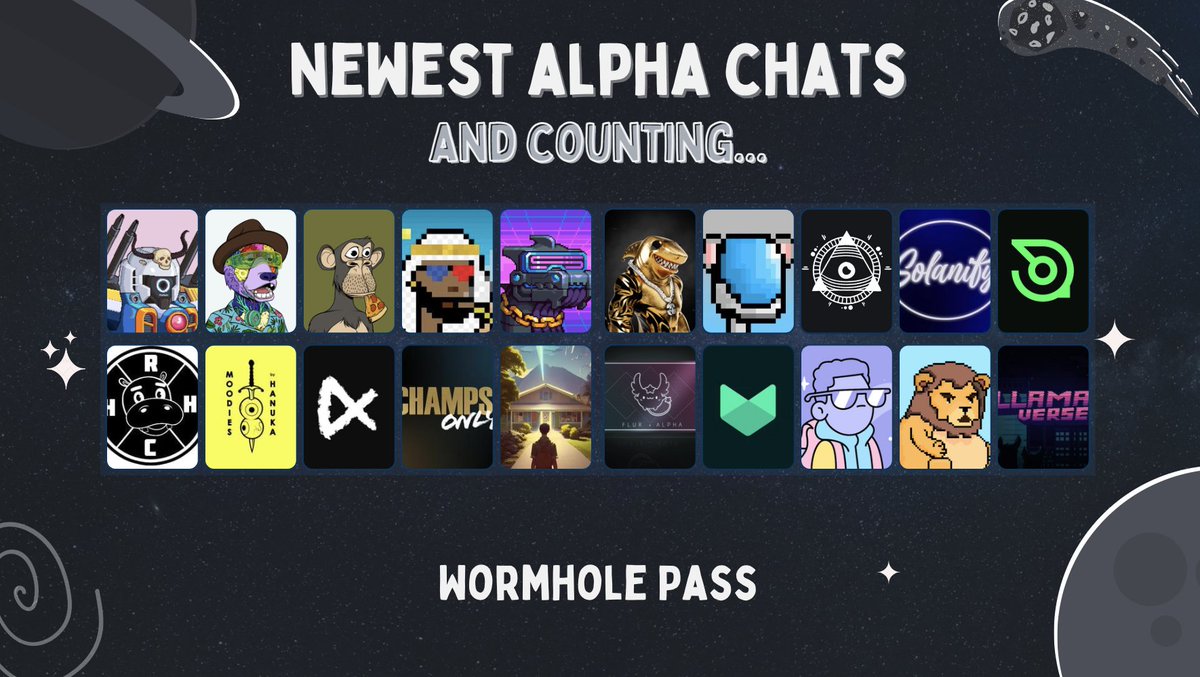 Wormhole_pass's tweet photo. Our Alpha Chats we have mirrored and counting!! 🤯🧠🤑

Come be a part of the alpha!

#wormholepass #NFTs #NFTCommmunity #ETH #sol #solana #alpha #Minting #bayc #moonbirds #crypto #mirrorpass #alphachat #EthereumNFT #llamaverse #alphachats https://t.co/3KnaBagcYw