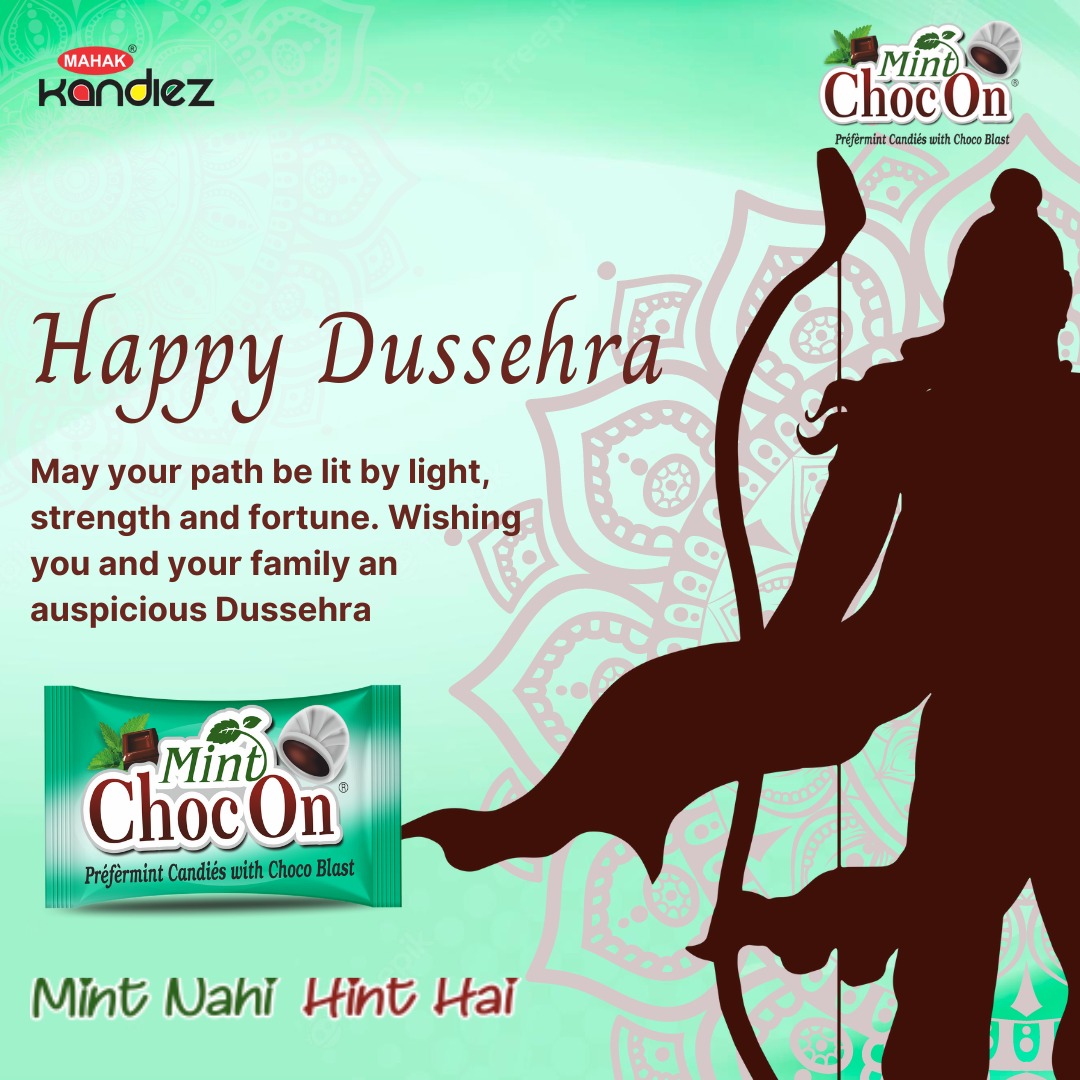 MahakGroup's tweet photo. Lets get rid of all the negative traits and make a refreshing version of ourselves.
Happy Dussehra..
#happydussehra #vijayadashami #mintchocon #MintNahiHintHai #MintCandy #Chocoblast #ethnicwear #dussehrawishes #ram #mahakgroup #mahakgroupofficial https://t.co/8rDy24QWHi