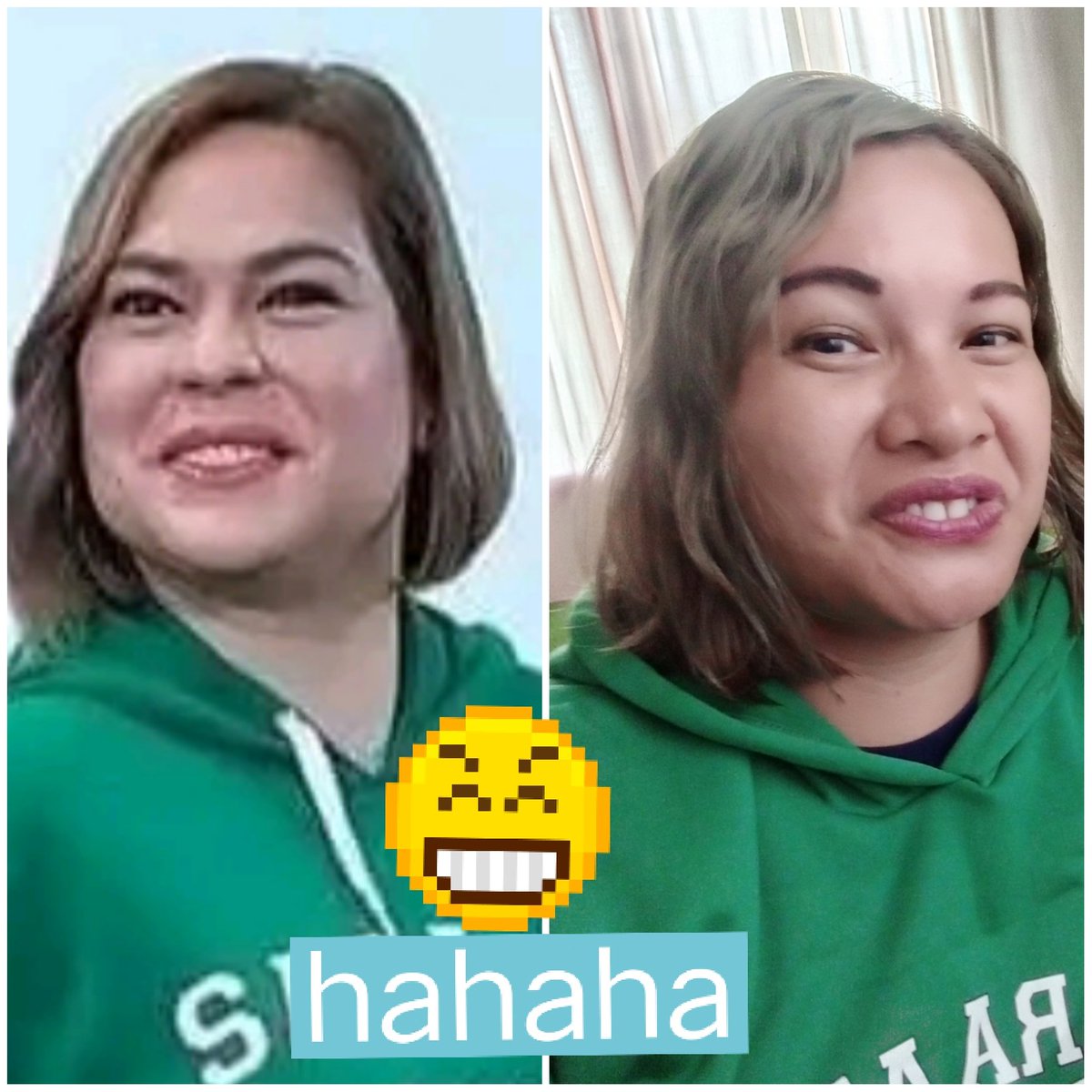 lamban_jonalyn's tweet photo. #LookAlikeChallenge
This is my verry Lodi beautiful Sara @indaysara 💚💚👊👊🥰😘 and Simple my self.. We look alike Let's see those look alike pics.. 😳🤣💚💚💚👩❤️👩 https://t.co/wpFOs0lGNS