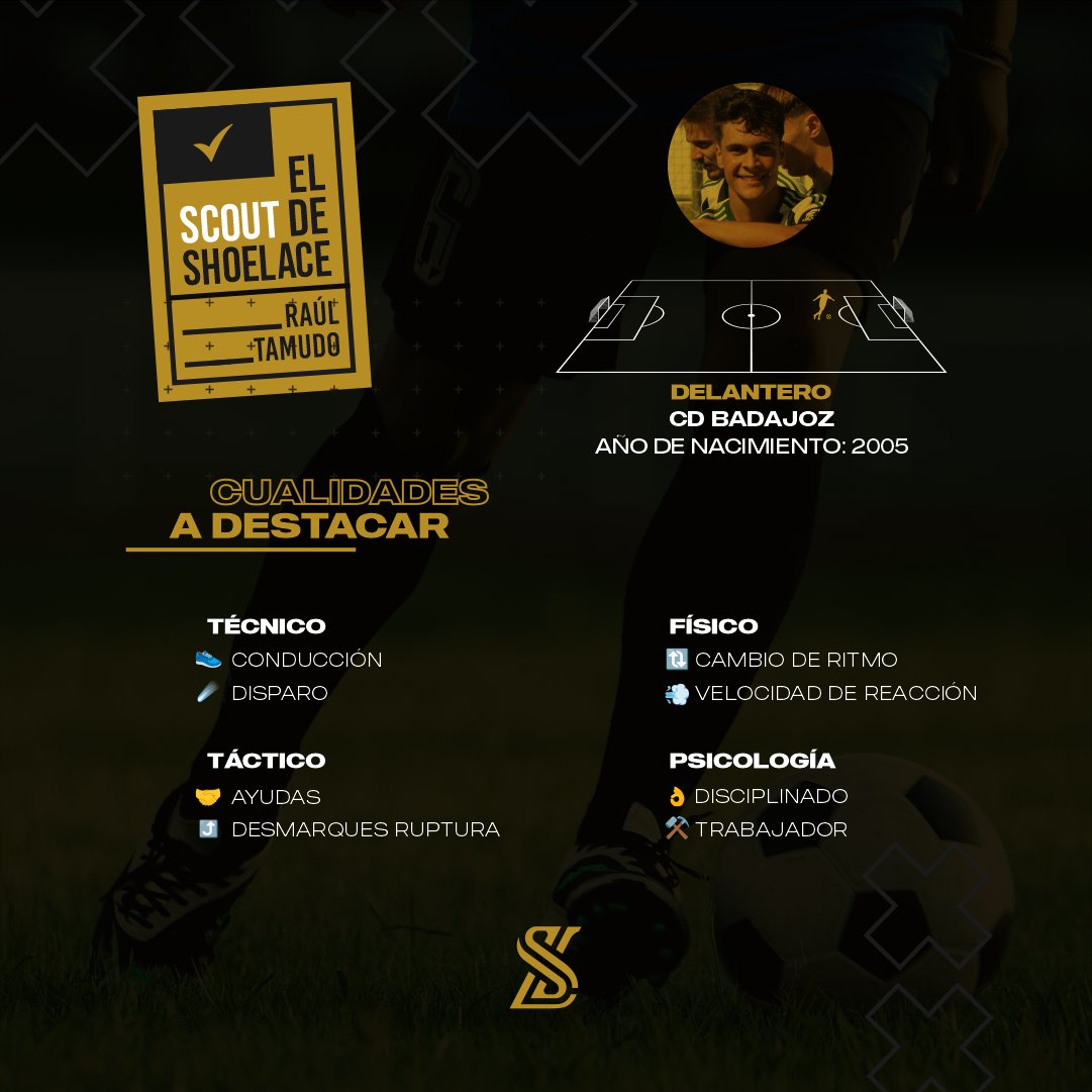 🔎 𝐄𝐥 𝐒𝐜𝐨𝐮𝐭 𝐝𝐞 𝐒𝐡𝐨𝐞𝐥𝐚𝐜𝐞 | Raúl Tamudo ⚽💪

El atacante del Badajoz, <a href="/RaulTamudo_7/">Raul Tamudo</a>, ha disputado este fin de semana su primer partido esta temporada como titular en División de Honor.

⤵️