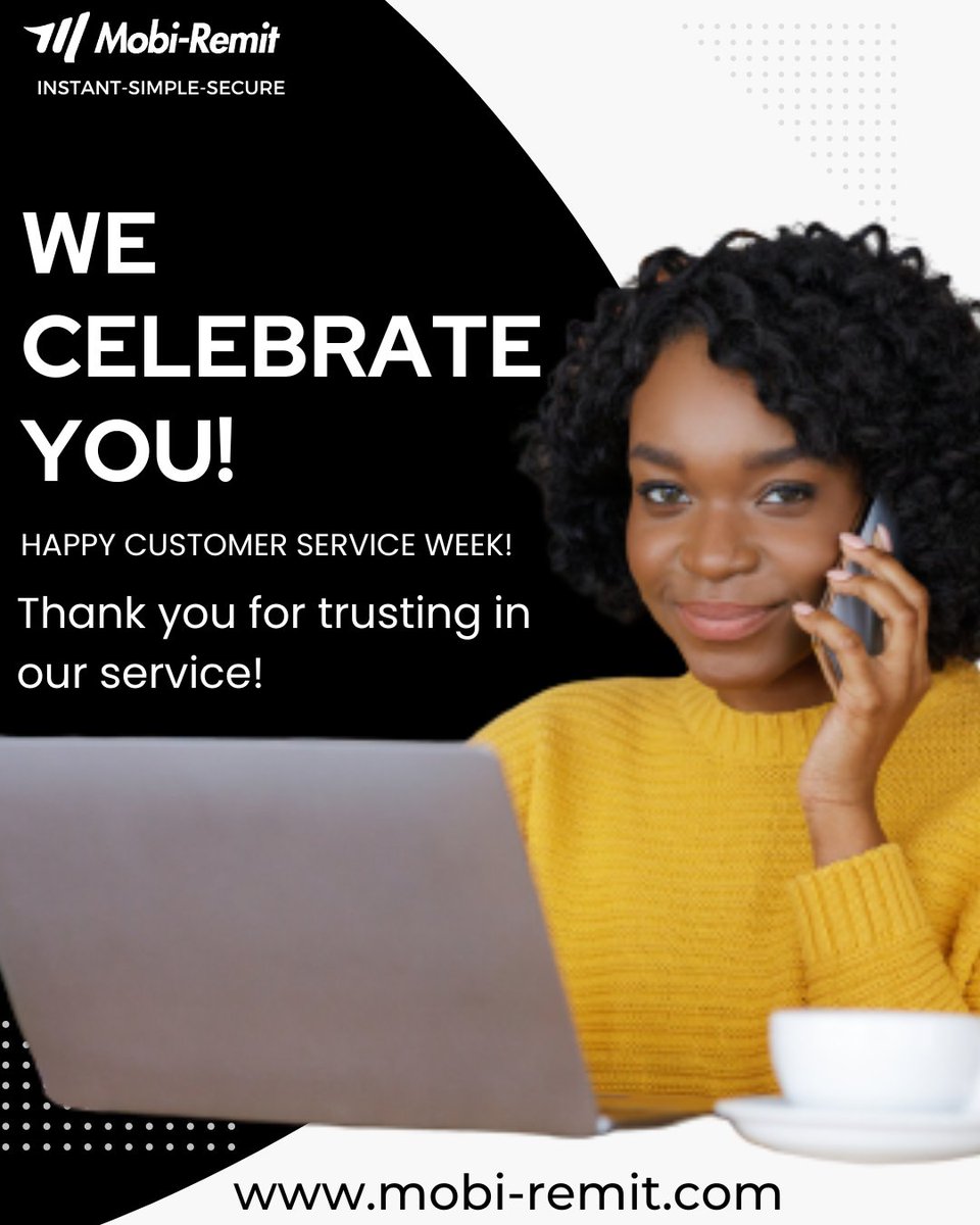 mobiremit's tweet photo. Happy Customer Service Week! We are grateful to all our customers for choosing Mobi-Remit. Thank you for trusting us in providing exceptional services. #Customerserviceweek2022 #Kenya #Uganda #Tanzania #Sendmoney https://t.co/F06DMZRFs4