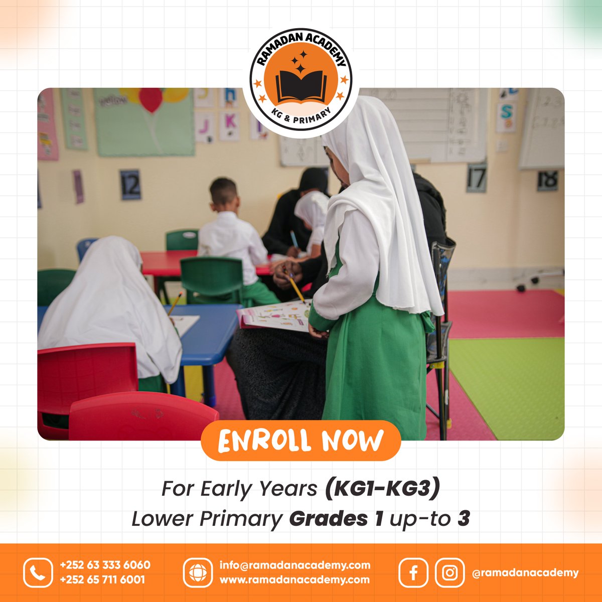 ramadan_academy's tweet photo. International level education, enriched with Somali &amp; Quranic lessons &amp; Environment
Enroll Now Or Visit Us At The School For More Info
📞 +252 63 3336060
📞 +252 65 711 6001
✉️ info@ramadanacademy.com
#ramadanacademy #somali #school #hargeisa #somaliland #somalia #muqdisho https://t.co/9lToQGRlLk