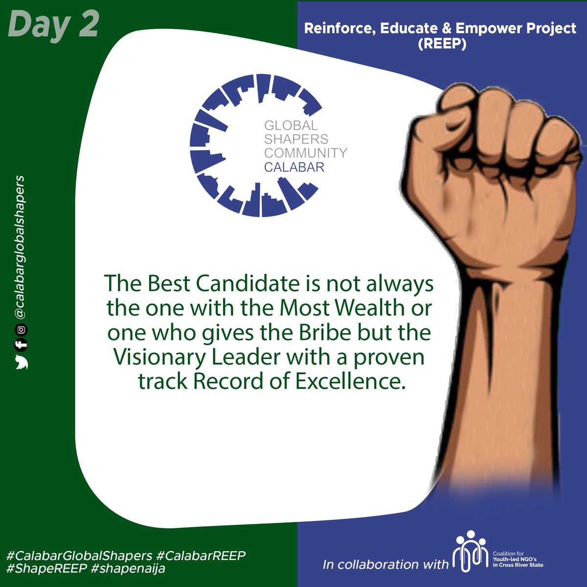 CalabarShapers's tweet photo. DAY TWO✊

@globalshapers
@calabarshapers
@wef
@globalgoalsUN
@inecnigeria
@YIAGA
 #CalabarGlobalShapers
#CalabarREEP
#ShapeREEP
#Shapenaija https://t.co/iqyrnacvi3