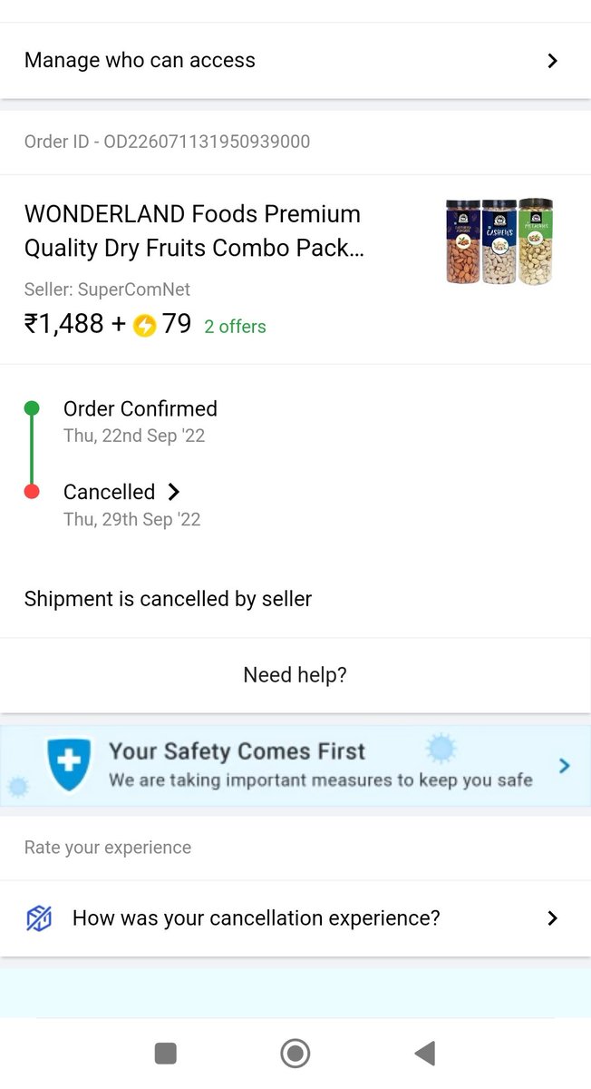 harishagarwal26's tweet photo. Flipkart cancelled my order..First giving offer and selling on cheap price and then cancelling..#FlipkartDoglaHai https://t.co/7IT9LPve7G