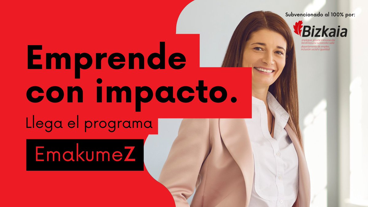 BBKnetwork's tweet photo. 🚀 Mañana @aslenews y @Aldalanrrhh presentan #EmakumeZ, un programa para fomentar el #empredimientofemenino de #impacto en Bizkaia. 

👩 Si estás empadronada en @Bizkaia y quieres emprender, ¡aprovecha esta oportunidad!

🔺Más info: https://t.co/JskUxebMV5

#bbknetwork #emprender https://t.co/VygoELBr2N