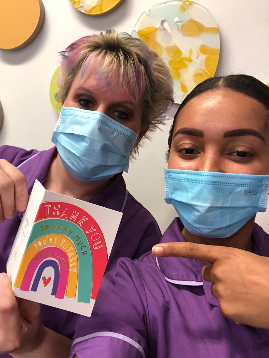ward6strokeunit's tweet photo. What a way to start our Wednesday morning! 🍬😃 
We will miss our neighbours on ward 9 when they move back to ward 27 💜
#ThankYouCard 
#kindnessmatters
@lauriebetbooth 
@KileyBr04468520 https://t.co/Jf1Pl9yXFH