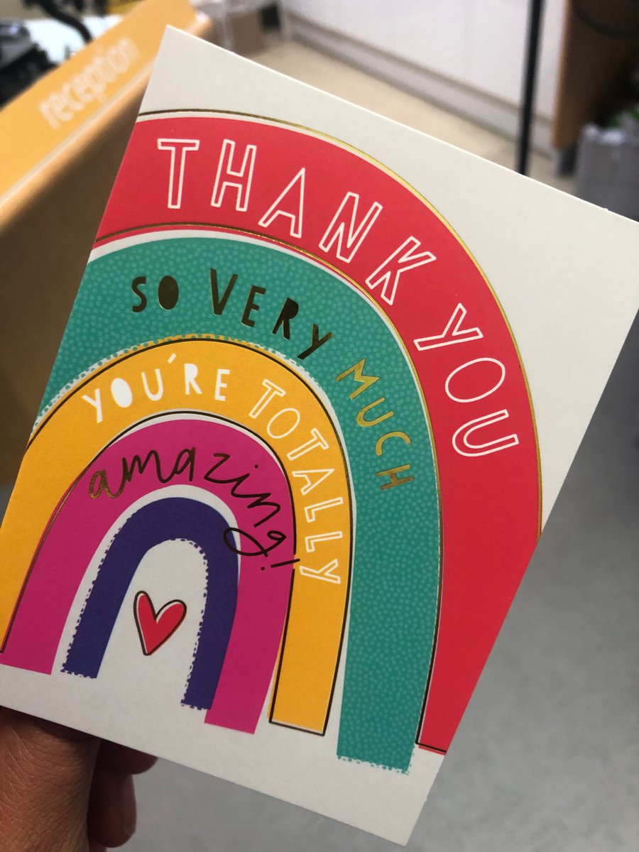ward6strokeunit's tweet photo. What a way to start our Wednesday morning! 🍬😃 
We will miss our neighbours on ward 9 when they move back to ward 27 💜
#ThankYouCard 
#kindnessmatters
@lauriebetbooth 
@KileyBr04468520 https://t.co/Jf1Pl9yXFH