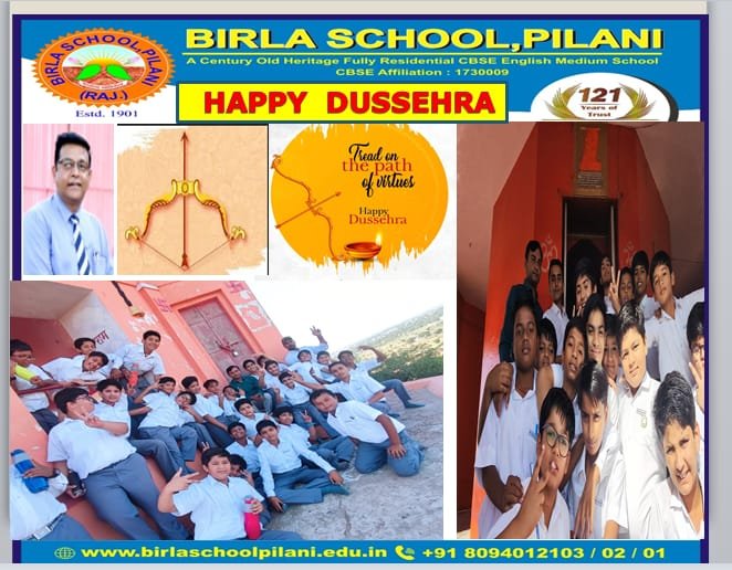 🌹शुभ दशहरा🌹 
Birla School Pilani wishes Very Happy Dussehra.

#BSP #bsppilani #happydussehra2022 #bet #betpilani #bestboardingschoolforboys #bspmun #boso #cbseschool #birlaschoolpilani
