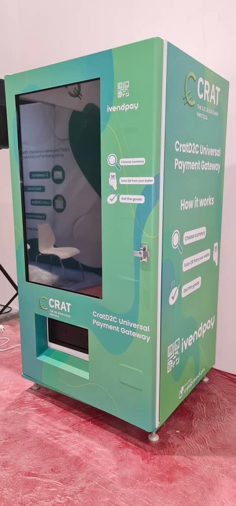 CratD2C's tweet photo. CratD2C Universal Payment Gateway ... Vending Machine standing tall @ the world's most talked about blockchain Exhibition, Crypto Expo Dubai'2022 🚀

 #dubai #blockchain #CratD2C #vendingmachine #paymentgateway https://t.co/wTVrNmmrY8
