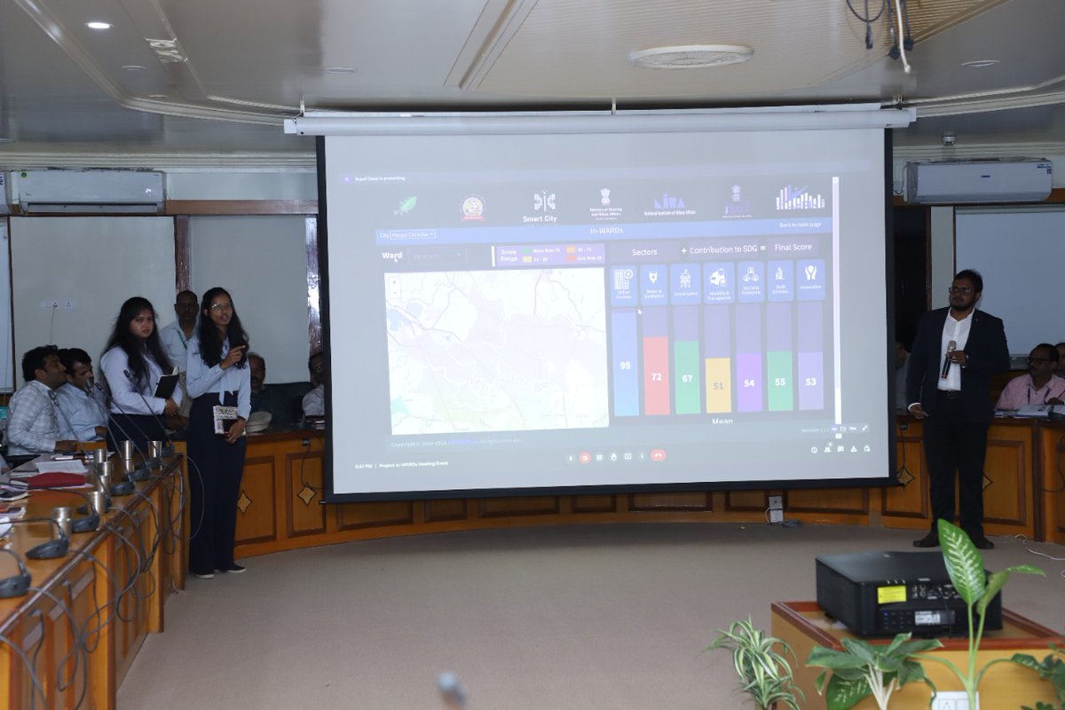 PCMCSarathi's tweet photo. Under the India Smart Cities Fellowship Program (ISCFP) an initiative of MoHUA, the Program Fellows namely Ms. Akruti Murhekar, Mr. Anshul Rathore, Ms. Satarupa Roy, and Mr. Vignesvar J., of Team Aspire, have been developing the project In-WARDs with PCSCL and PCMC. https://t.co/NV34U9ovIB
