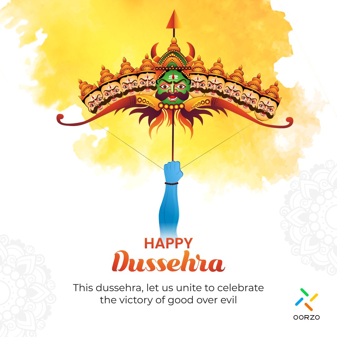 Oorzo_co's tweet photo. On this joyous occasion of Dussehra, we pray that God blesses you with much happiness, prosperity, and success.

Team @Oorzo_co  wishes you all a very Happy Dussehra🙏 

#dussehra #happydussehra #navratri #festival #durgapuja #maadurga #celebration #love #vijayadashami #culture https://t.co/doHExlxq8A