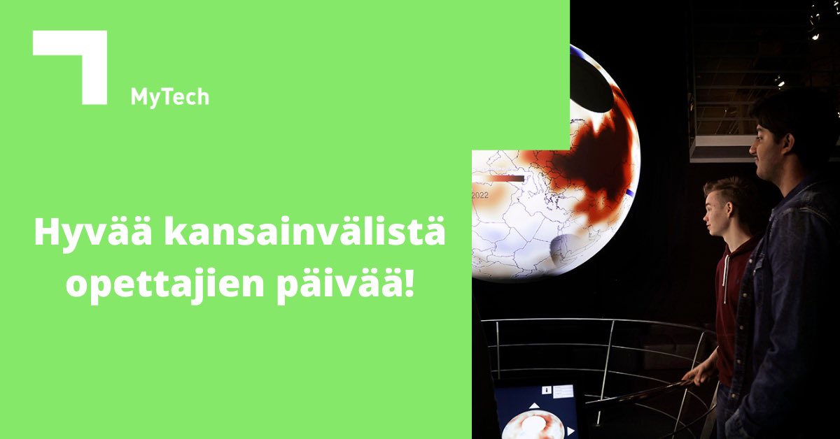 Hyvää kansainvälistä opettajien päivää! ⁦@TechFinland⁩ haluaa auttaa opettajia antamaan tietoa ja kokemuksia teknologia-alasta oppilaille ja opiskelijoille kaikilla asteilla! Teette tärkeää työtä! Kiitos.❤️