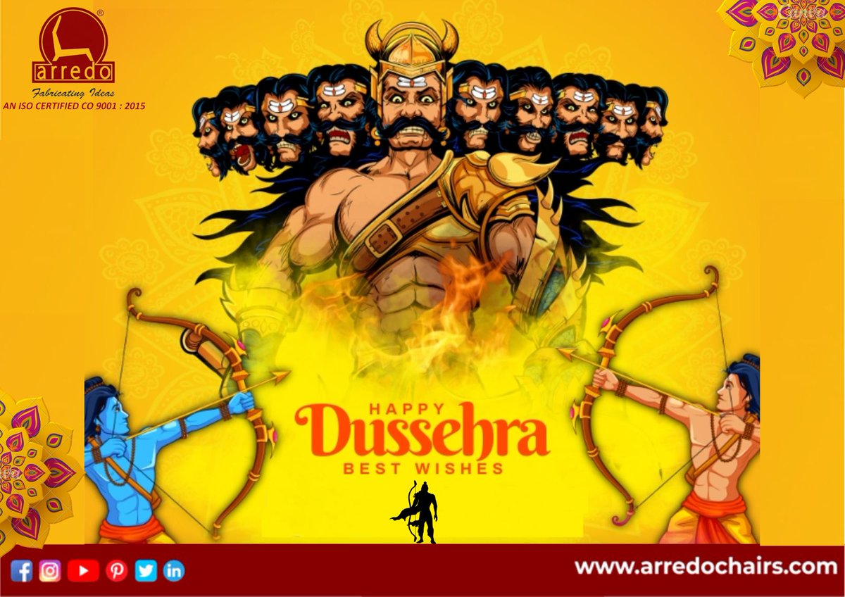 ArredoChairs's tweet photo. Happy Dussehra all of you 

#dussehra #ravan #lankadahan
#vijaydashmi #jaishreeram🚩 https://t.co/MNNraWBoGl