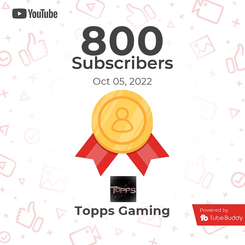 Topps97Gaming's tweet photo. We reached 800 subs last night😱 let’s keep the grind goinggg! Thank you to everyone who has joined the community🔥 #youtube #youtubechannel #youtubegaming https://t.co/eHfW10nTBR
