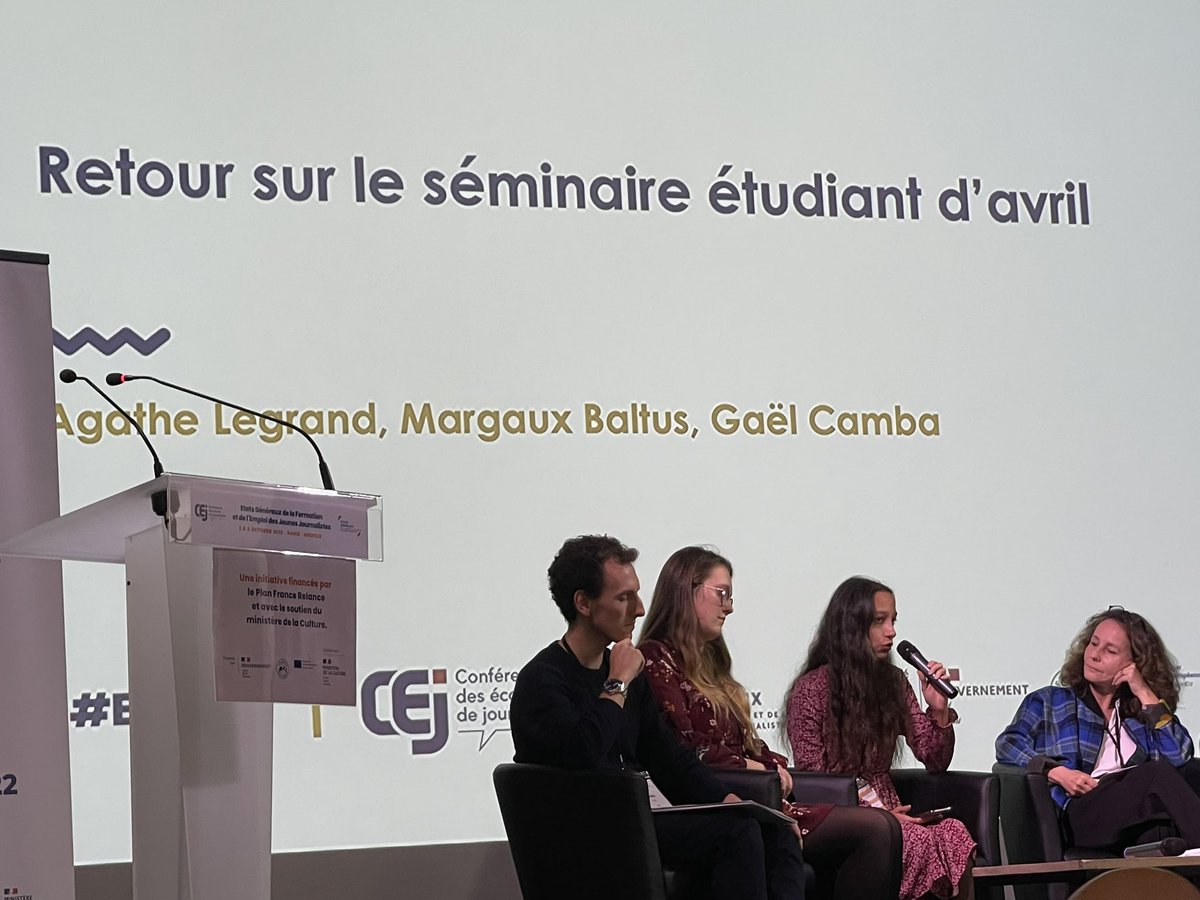 Le <a href="/cfjparis/">CFJ Paris</a> étaient aux états généraux de la formation et de l’emploi des jeunes journalistes #EGFEJJ. Beaucoup de de dialogue, et de propositions concrètes.
Bravo aux organisateurs <a href="/PascalGuenee/">Pascal GUENEE</a> et <a href="/ATMontcel/">Anne Tezenas du Montcel</a>, aux 14 écoles <a href="/CEJournalisme/">Conférence des Écoles de Journalisme</a>