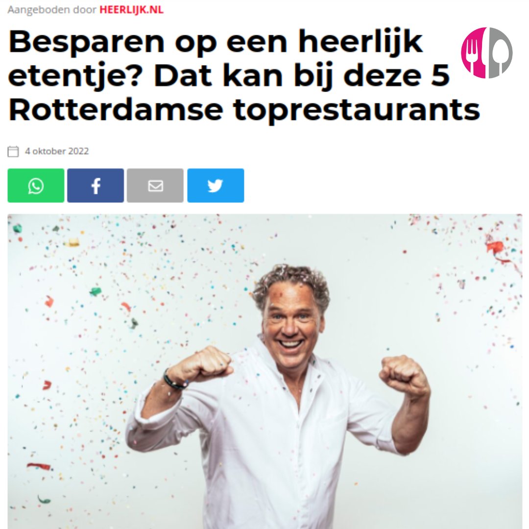 HEERLIJK's tweet photo. Heb jij weer even zin in een HEERLIJK etentje en avondje uit 👀? Lees dan snel het artikel van indebuurt Rotterdam en ontdek waar je in Rotterdam kunt besparen op een etentje 🤩https://t.co/YaPECCidnI

#HEERLIJK #indebuurt #Rotterdam #uiteten #korting https://t.co/8pvYiAg6Uh