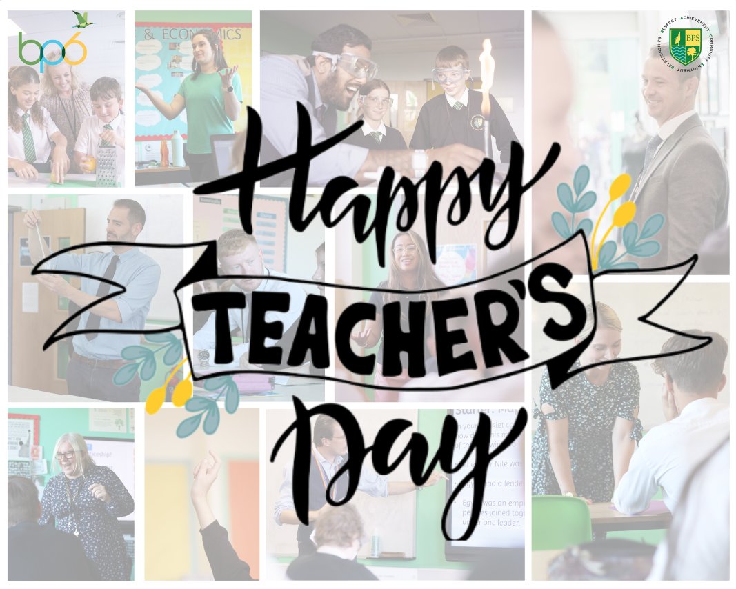 BPSixthForm's tweet photo. Happy World Teacher's Day!

A big thank you to all of our wonderful teachers. 🥰 

#WorldTeachersDay2022 https://t.co/5Yyx5W8Zb6