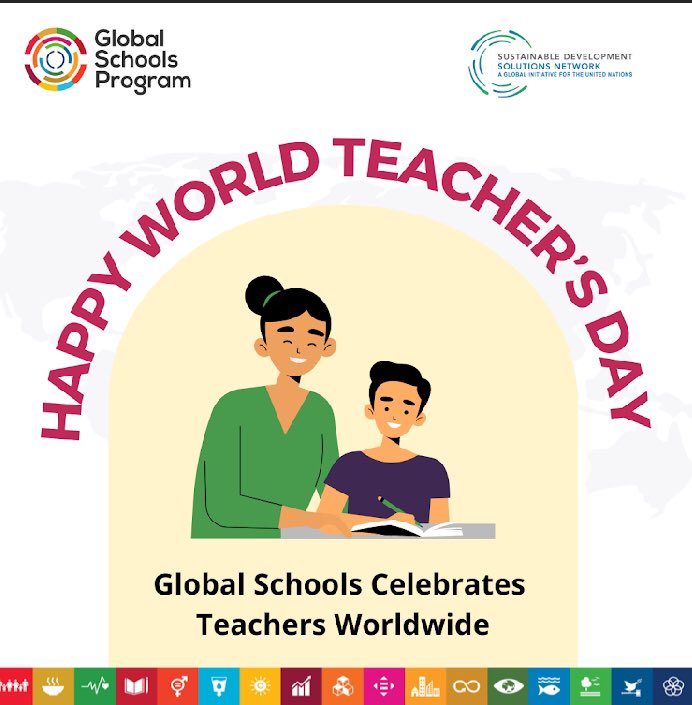 AmaraPeace13's tweet photo. Today we celebrate #WorldTeachersDay2022 with @SDGsInSchools Teachers are key to transforming education and advancing the #SDGs.  Happy #WorldTeachersDay2022 to all teachers all over the world https://t.co/gKNc2ysVHb