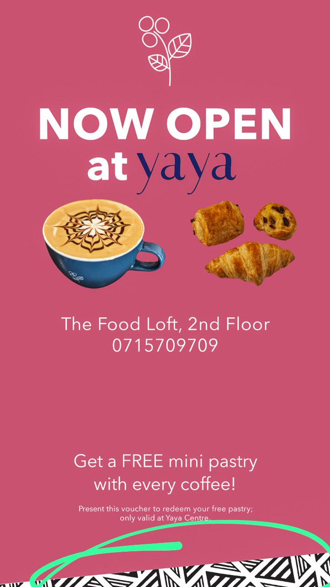 springvalleycfe's tweet photo. Have you been to our newest branch? โโจ
Visit us at @YayacentreKE and get a free mini pastry!
Terms and conditions apply*
#springvalleycoffee #yayacentre #Nairobi https://t.co/nJaagtLMqU